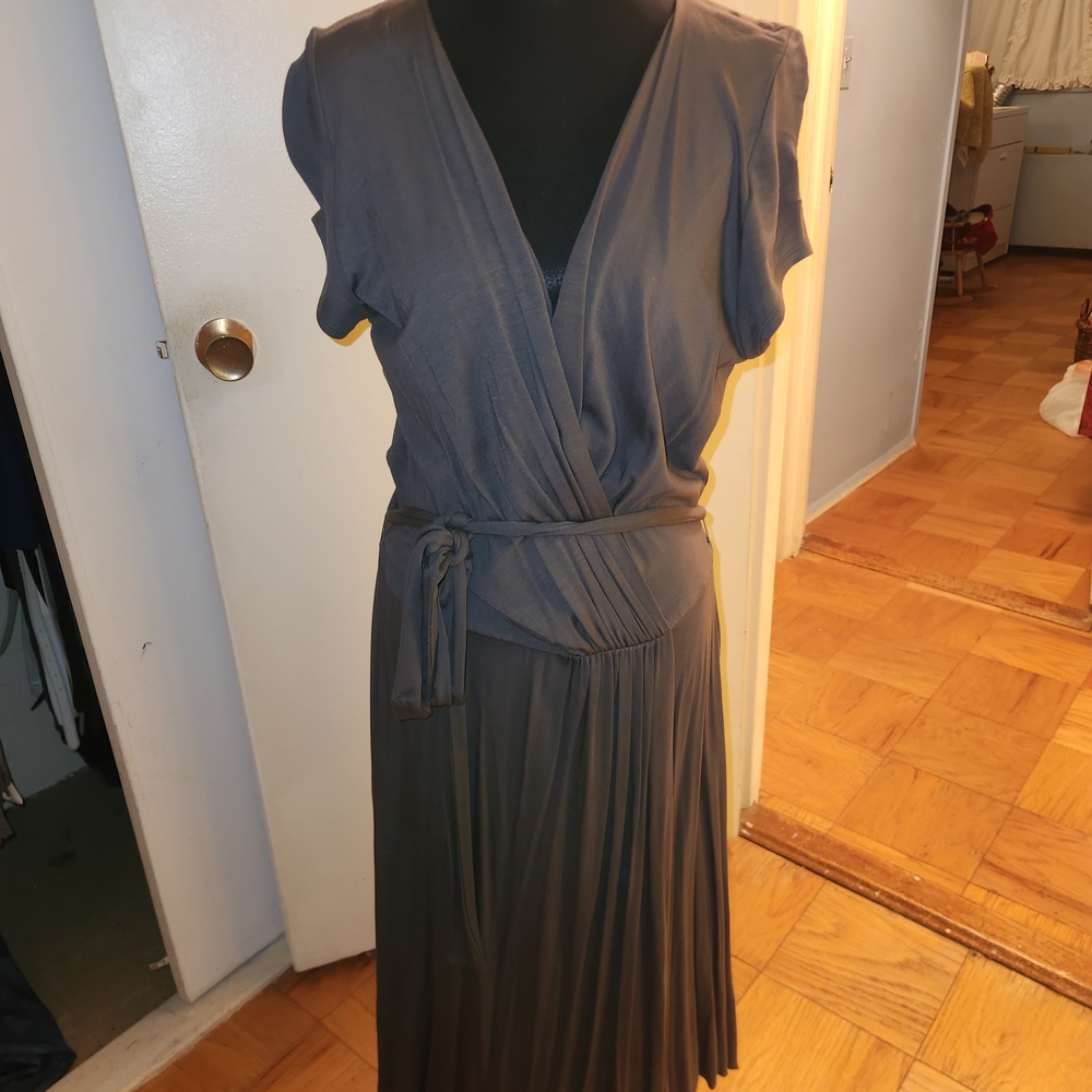 Elegant Gray Wrap Dress